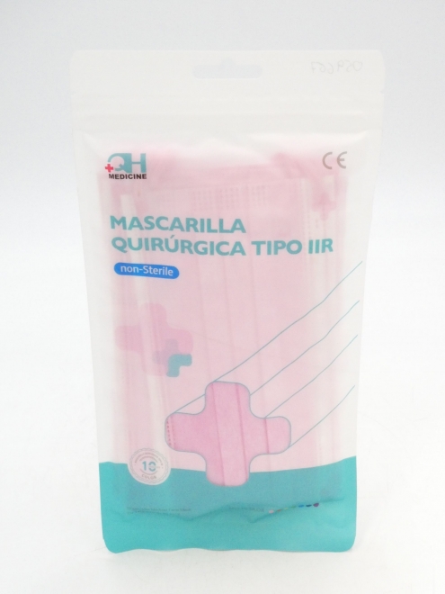 QH MEDICINE Mascarilla Quirúrgica Rosa 10 u